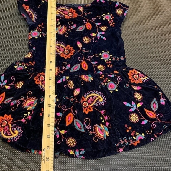 Peek Kids Velvet Embroidered Dress Size XS(2-3) - Picture 8 of 8